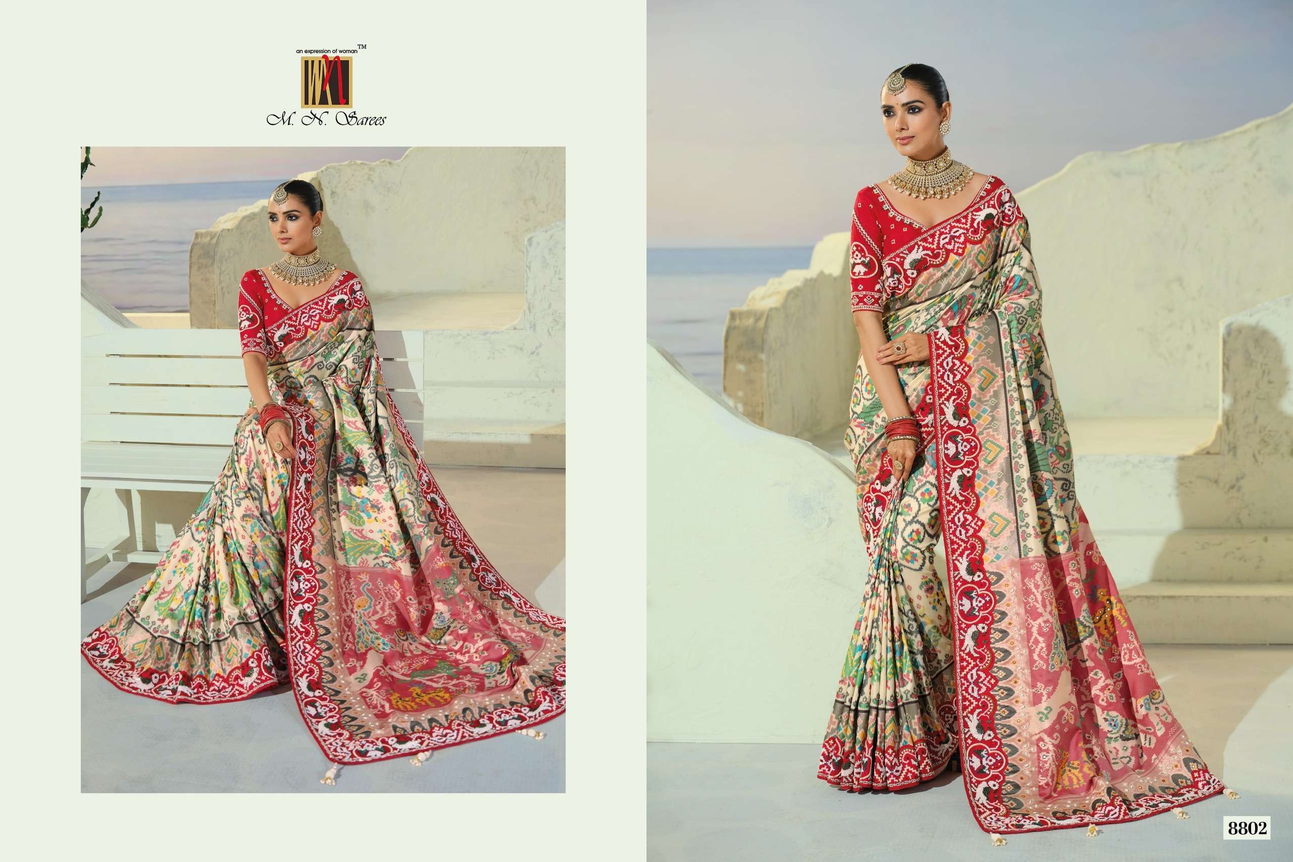 MN The Heritage Of Patola 8800 Series fancy fabric saree wholesale in surat